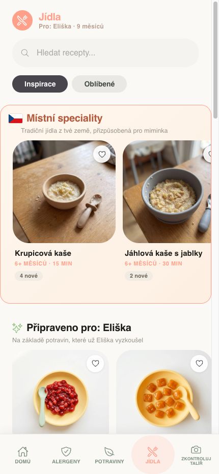 Obrazovka receptů
