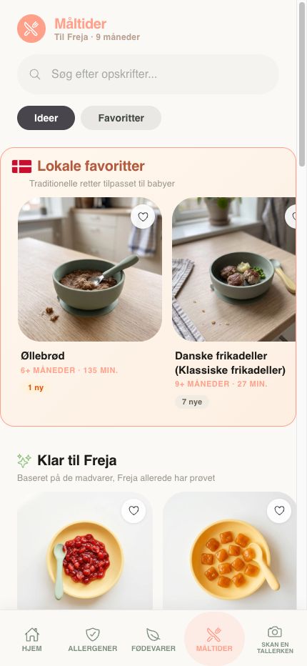 Opskriftsskærm i Yummy Bites appen