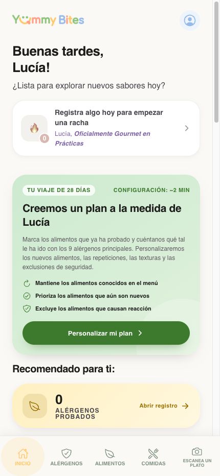 Pantalla del panel de control