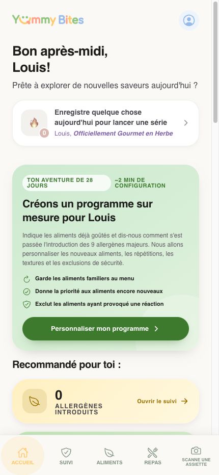 Écran du tableau de bord