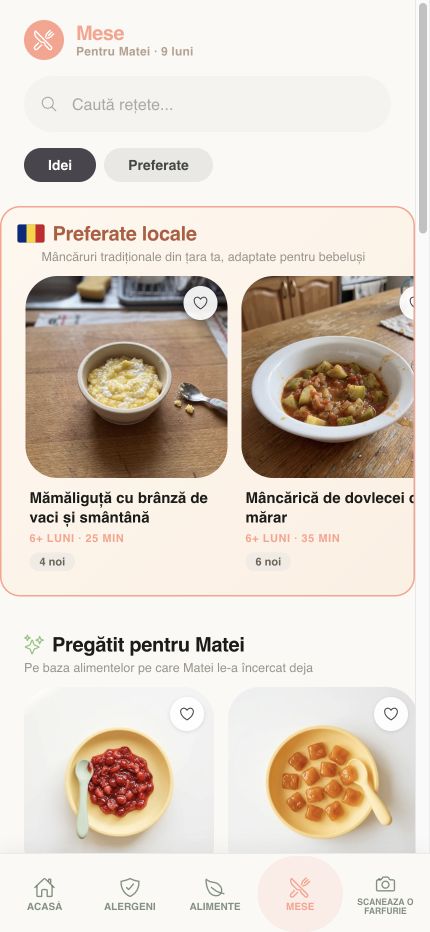 Ecran rețete
